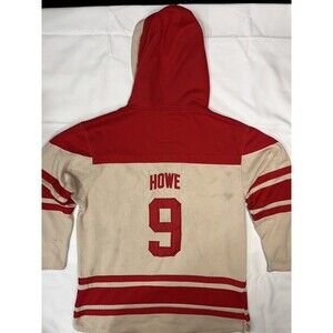 DETROIT REDWINGS Old Time Hockey Lacer Hoodie Hockey Style Gordie Howe #9 XL